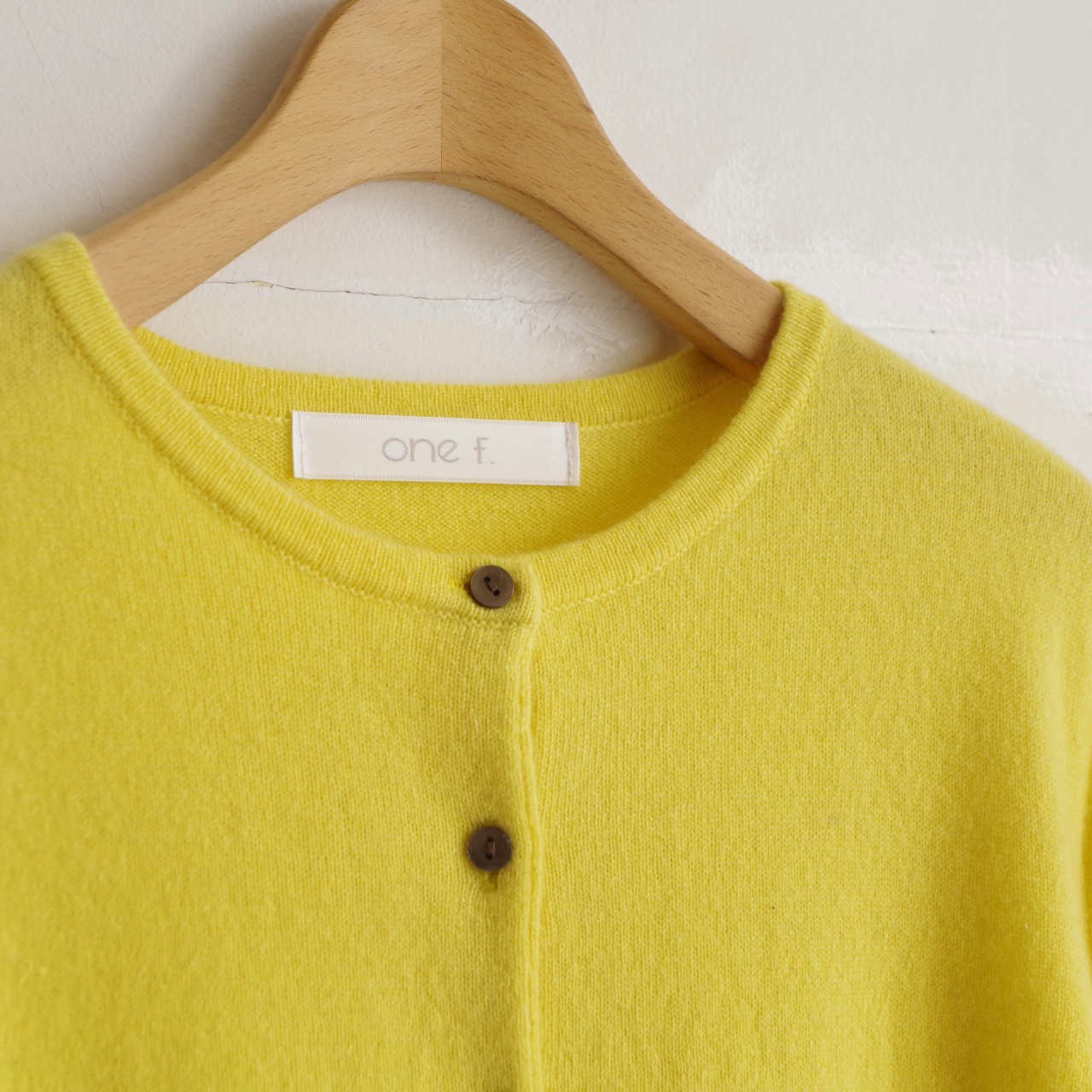 one f.  Cashmere Crew Neck Cardigan