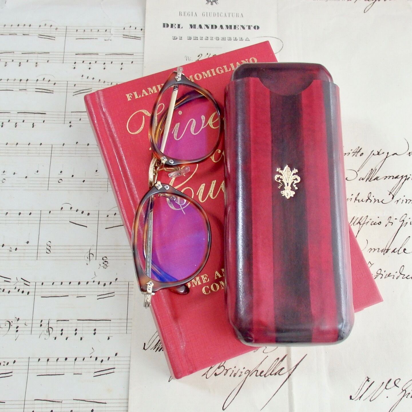 受注製作】メガネケース〈M〉RED STRIPE | L E G A M E