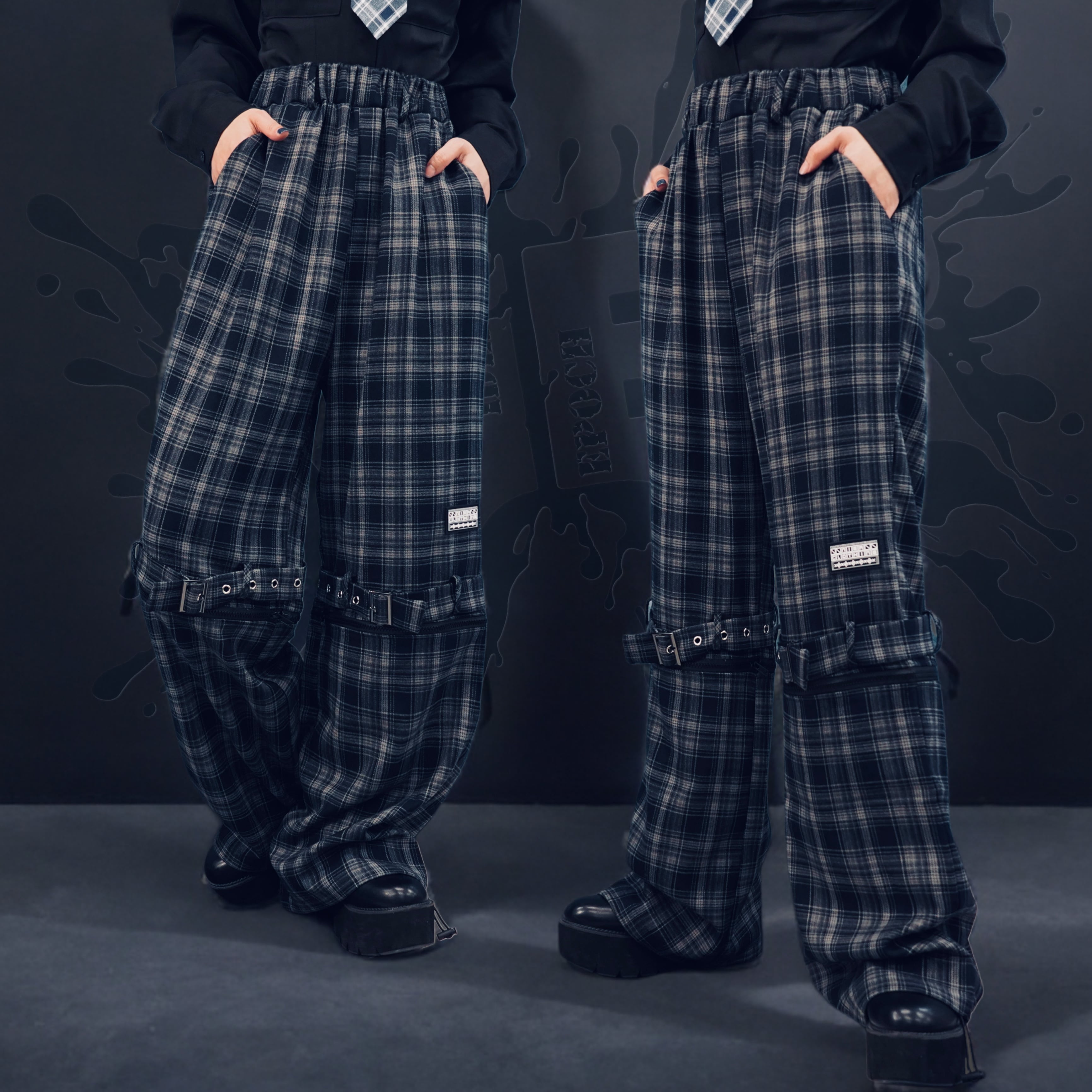 3WAY ZIP×BELT DESIGN TARTAN CHECK PANTS | NIER CLOTHING