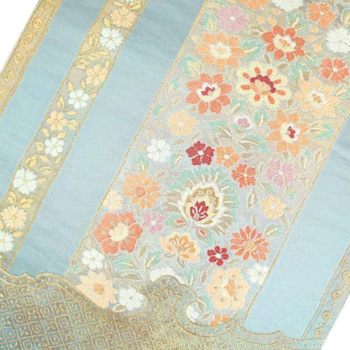 名門【河村織物】 手織りの逸品【金華更紗文】 上品に華やぐ帯姿に 美 