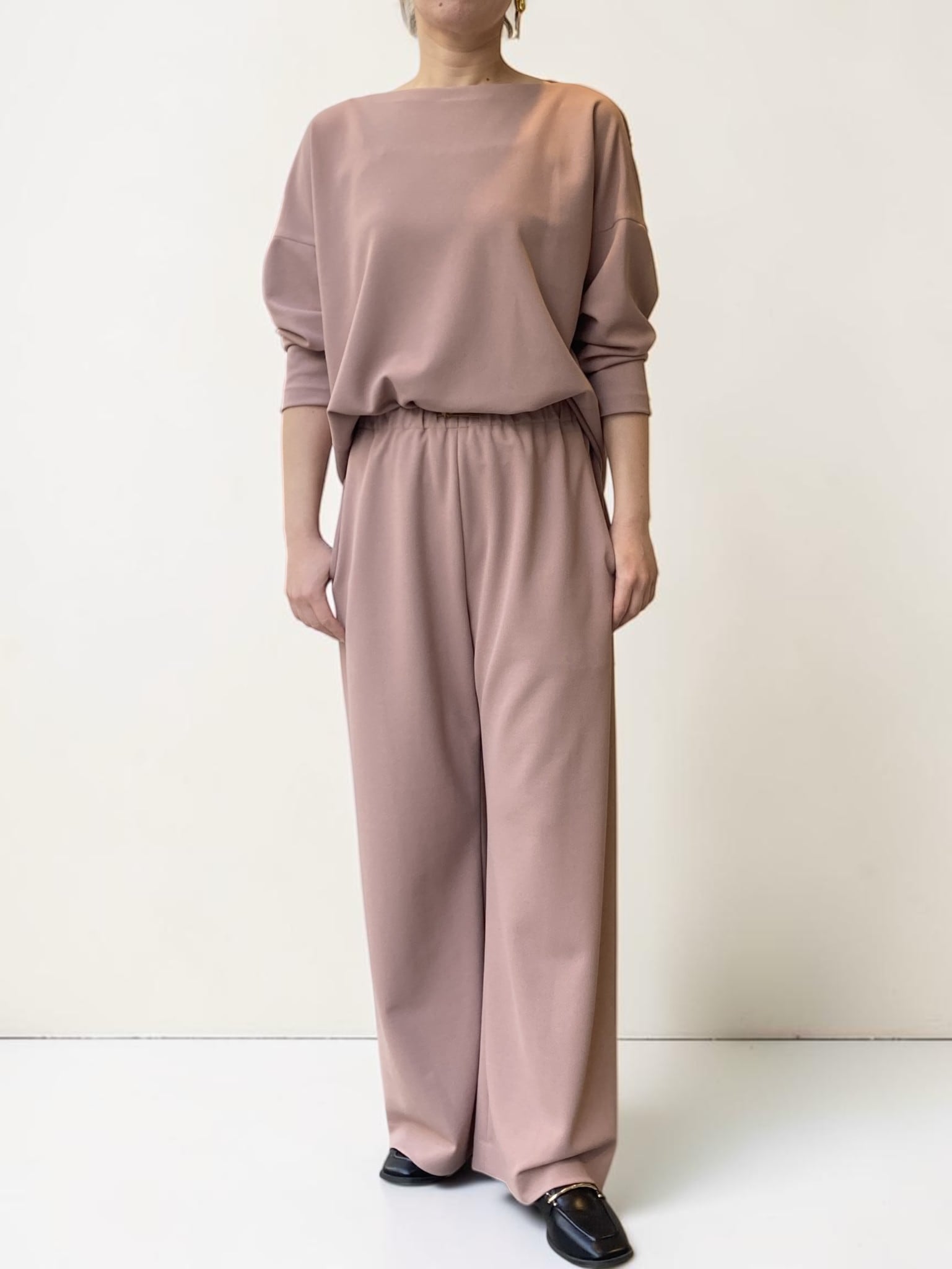 ライトダンボールジョーゼットパンツ(キャメル)