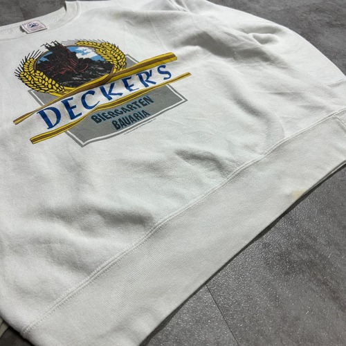 90s USA製 DELTA Crewneck 企業 ホワイト L 詳細写真6