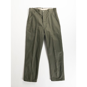 1950s "LOUP BLANC" French Green Cotton Herringbone Twill Work Trousers, Dead Stock