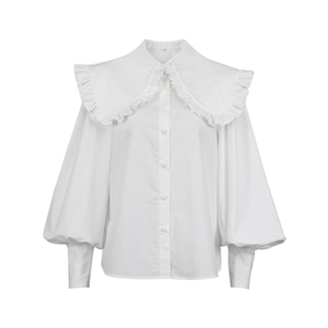 frilled big collar blouse(2color)<t793>
