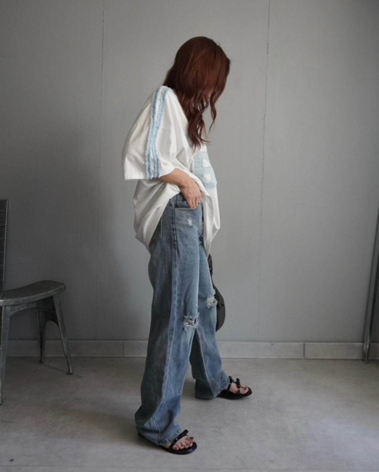 【unused.lab】Sideline denim patch CS/Blue