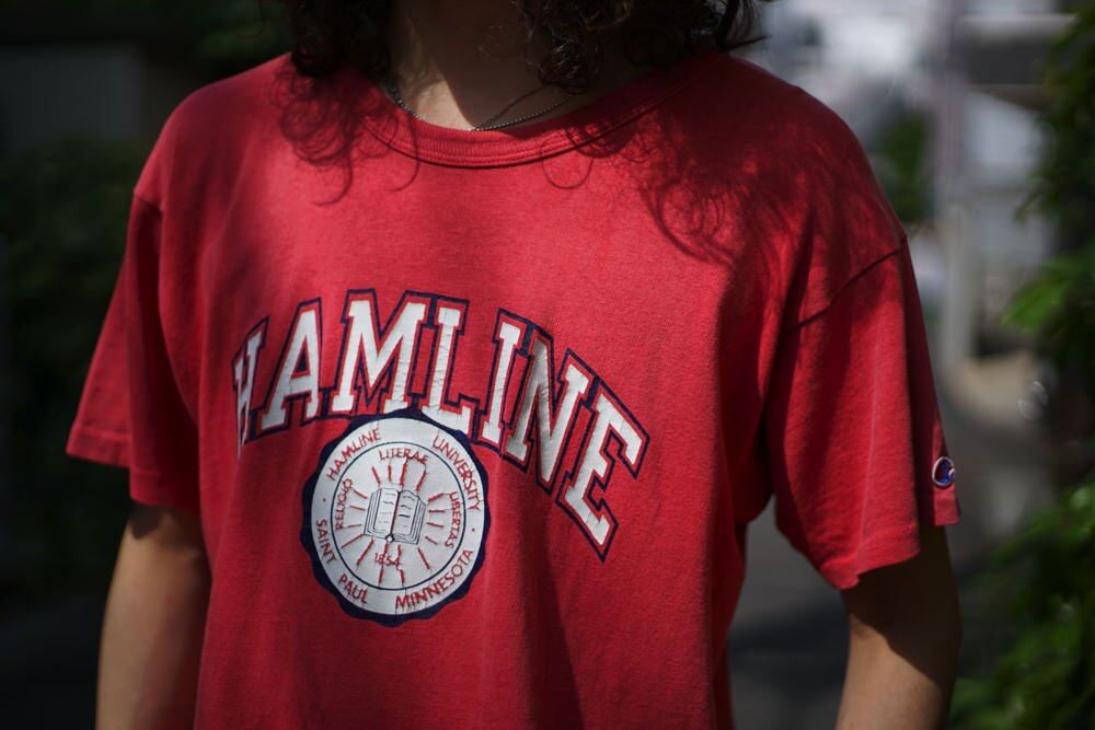 Champion Trico Tag [Champion] Vintage College T-shirt [1980s
