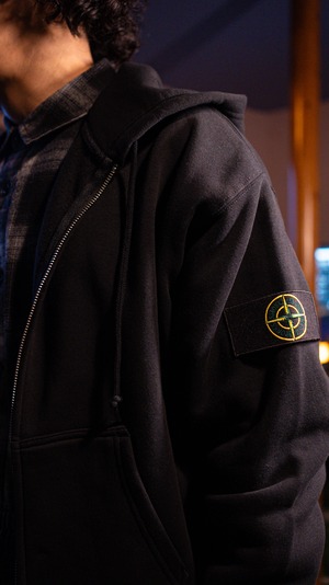 SMOKE ISLAND Zip-Up Hoodie [Black]