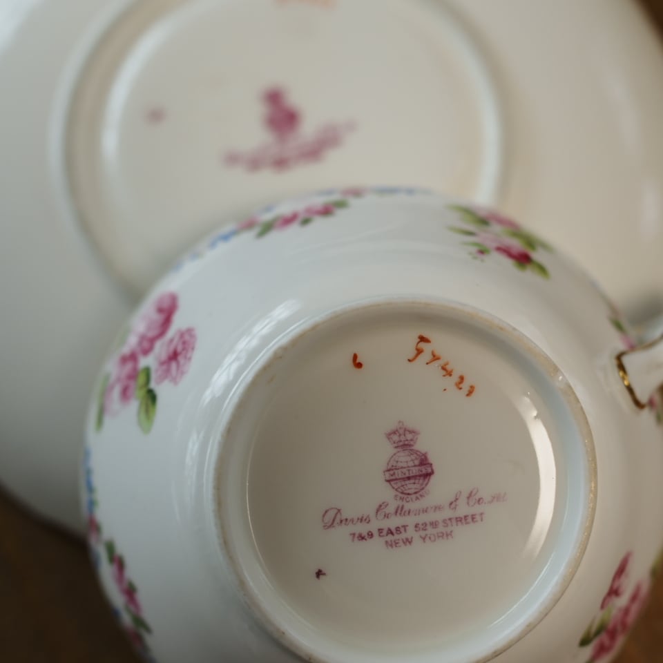 英国ミントンminton 薔薇と小花のガーランドが素敵なカップ＆ソーサー