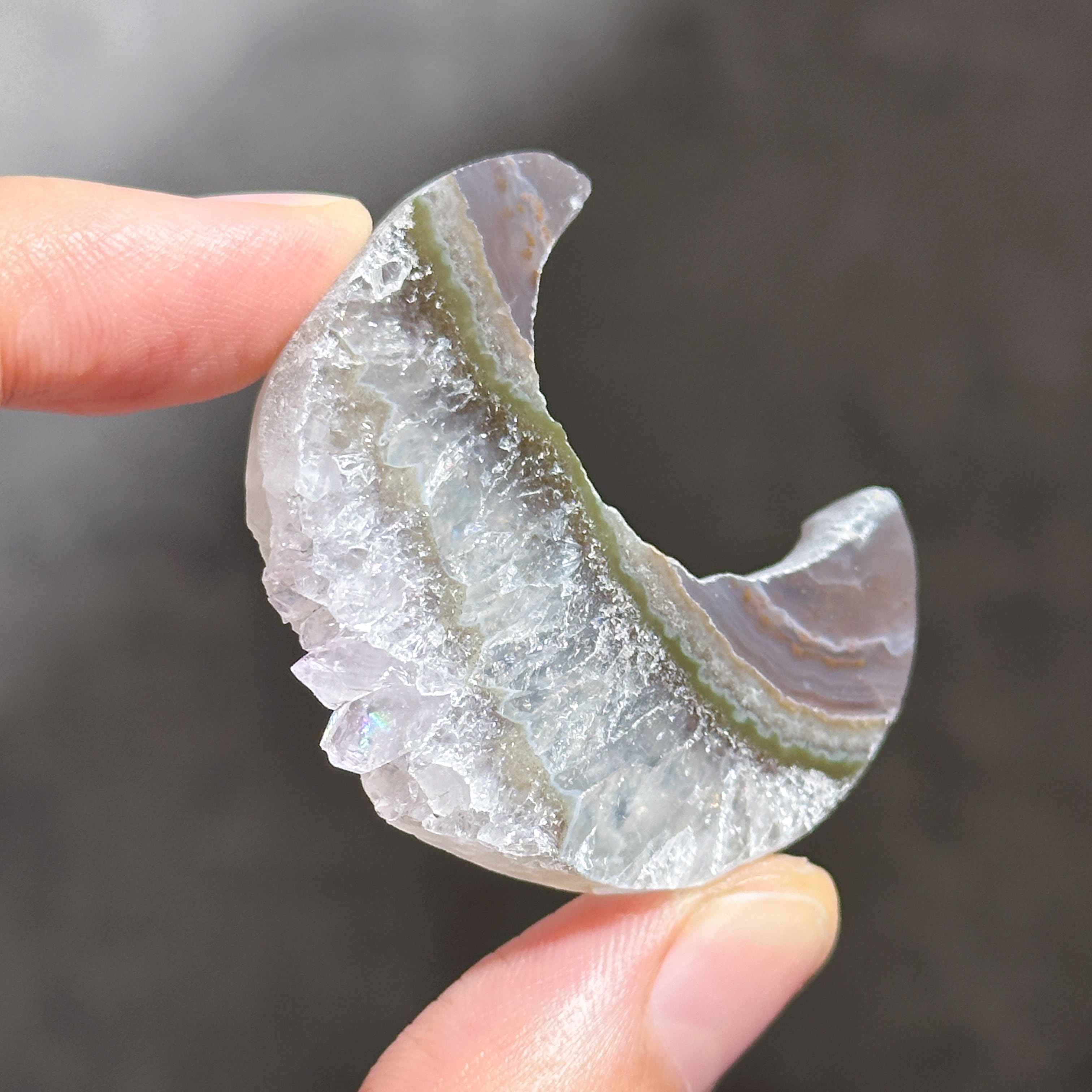 アゲート×アメジスト 月95◇ Agate × Amethyst ◇天然石・鉱物