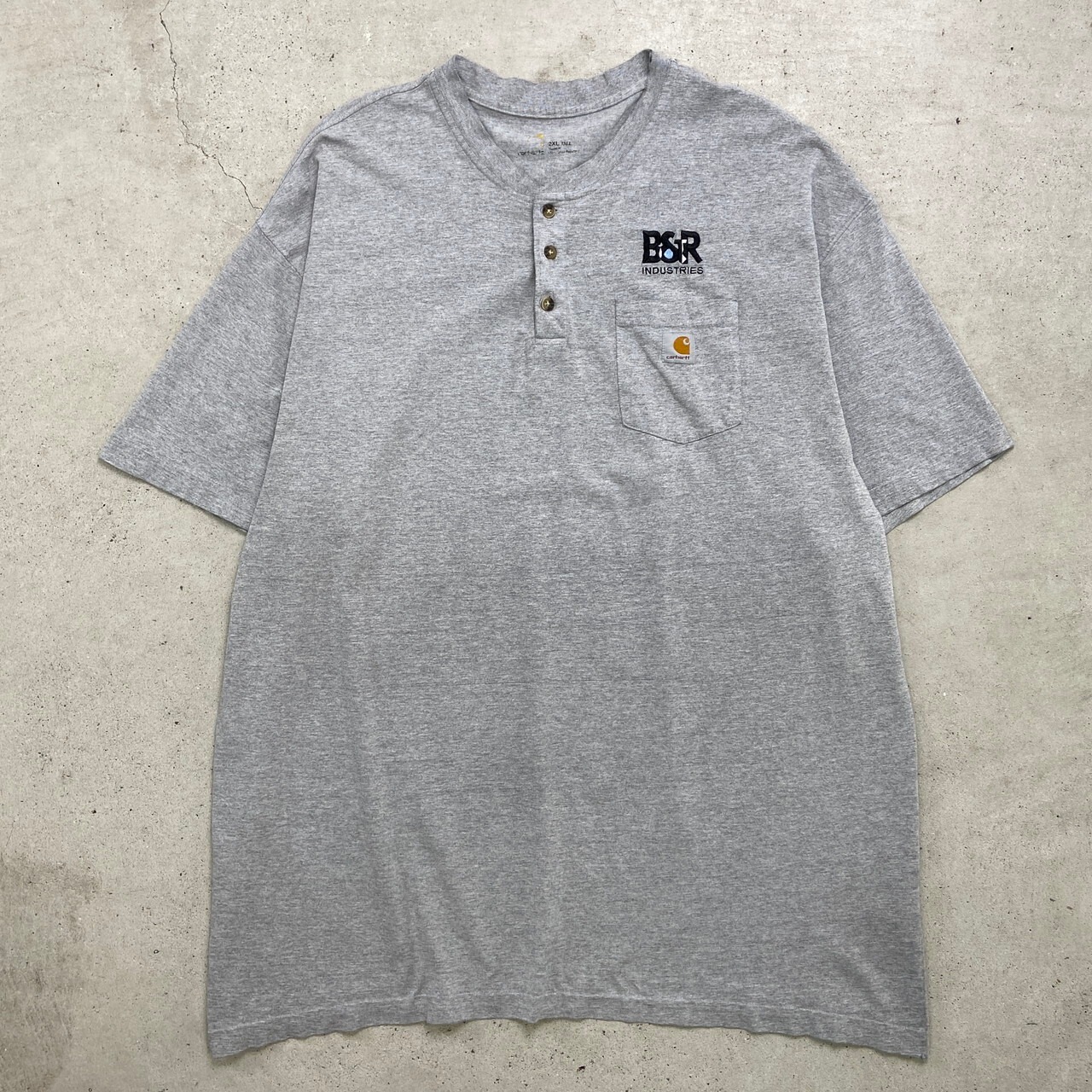 Carhartt カーハート ヘンリーネック ポケットTシャツ ポケT 企業ロゴ 