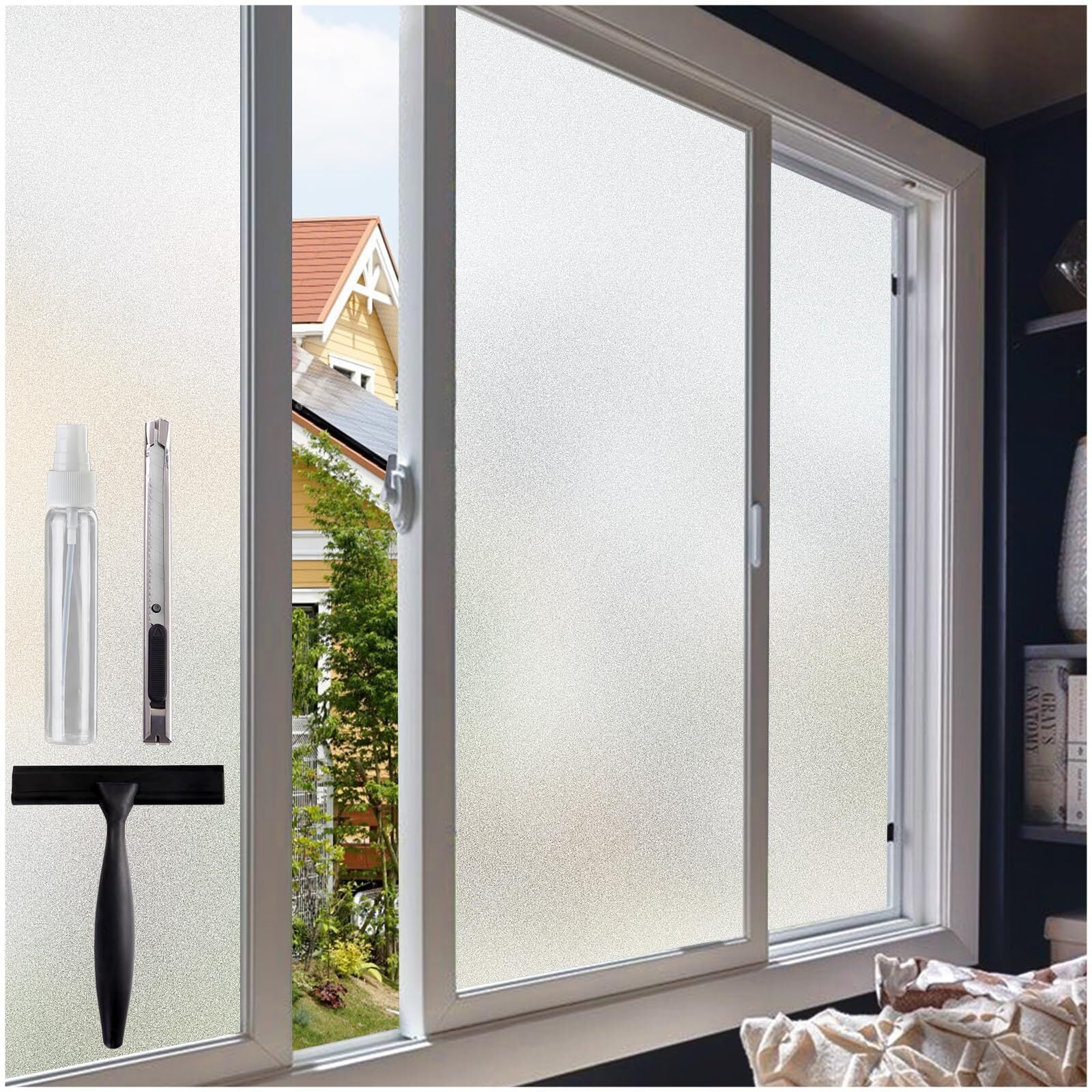 窓 めかくしシート ガラス 120 x 220 cm 剥がせる断熱遮熱Uvカット接着剤必要なし遮光水で貼る貼り直可能ガラスフィルム窓 Amazon｜Qualsen  窓ガラス目隠しフィルム 窓 めかくしシート 目隠しシート窓ガラスフィルム ステンドグラス シール 水で貼ってはがせる 外から見え ... Qualsen 窓ガラス目隠しフィルム 窓 目隠し シート 窓 めかくしシート遮光シート 遮熱・断熱 紫外線カット 飛散防止 無接着