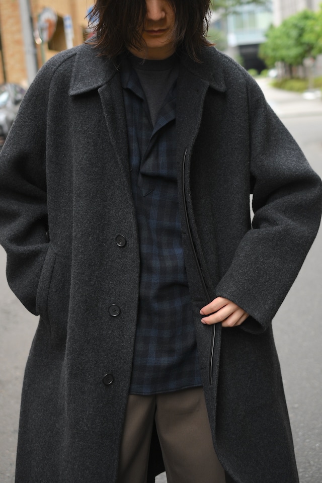A.PRESSE / Cashmere Melton Long Coat (Charcoal)