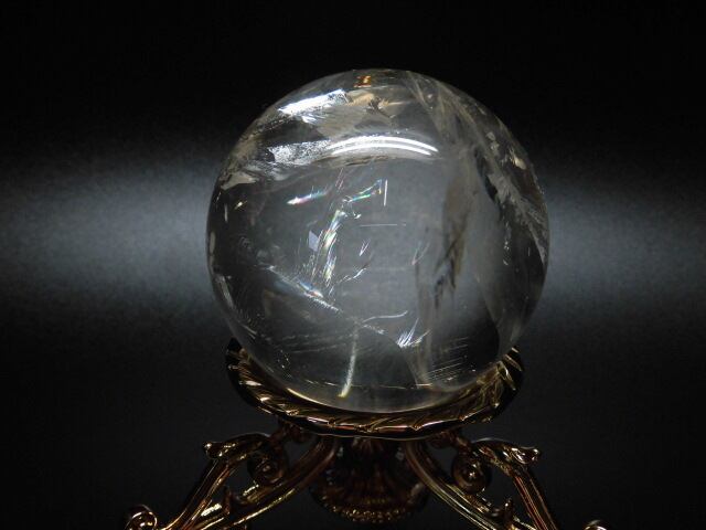 【送料無料】【高品質】69mm ブラジル産天然レインボー水晶玉 no.3