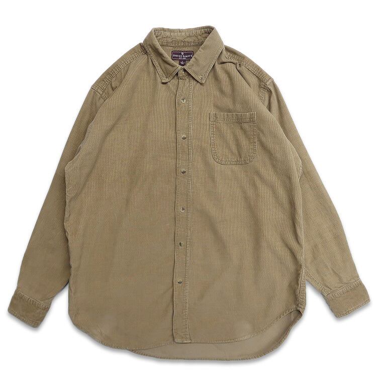 古着 ビンテージ 80s コーディロイ 長袖 シャツ オーバーサイズ 美品 70年代 日本製 Darwin オープンカラー コーデュロイシャツ メンズM