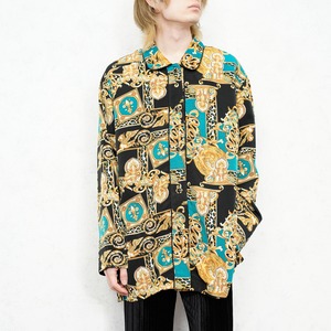 DEAD STOCK USA VINTAGE Saint germain SCARF PATTERNED DESIGN SHIRT/デッドストックスカーフ柄デザインシャツ