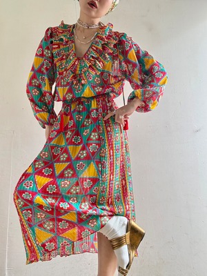 "Archives" 1980s Vintage Frilled Dress