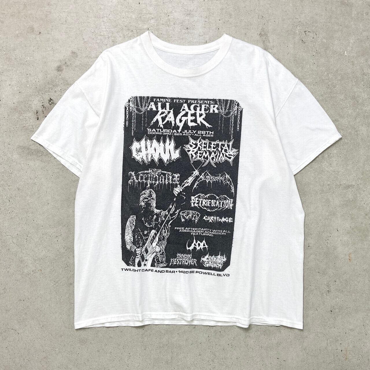 ALL AGER RAGER フェス バンドTシャツ バンT メンズXL相当 古着 白色