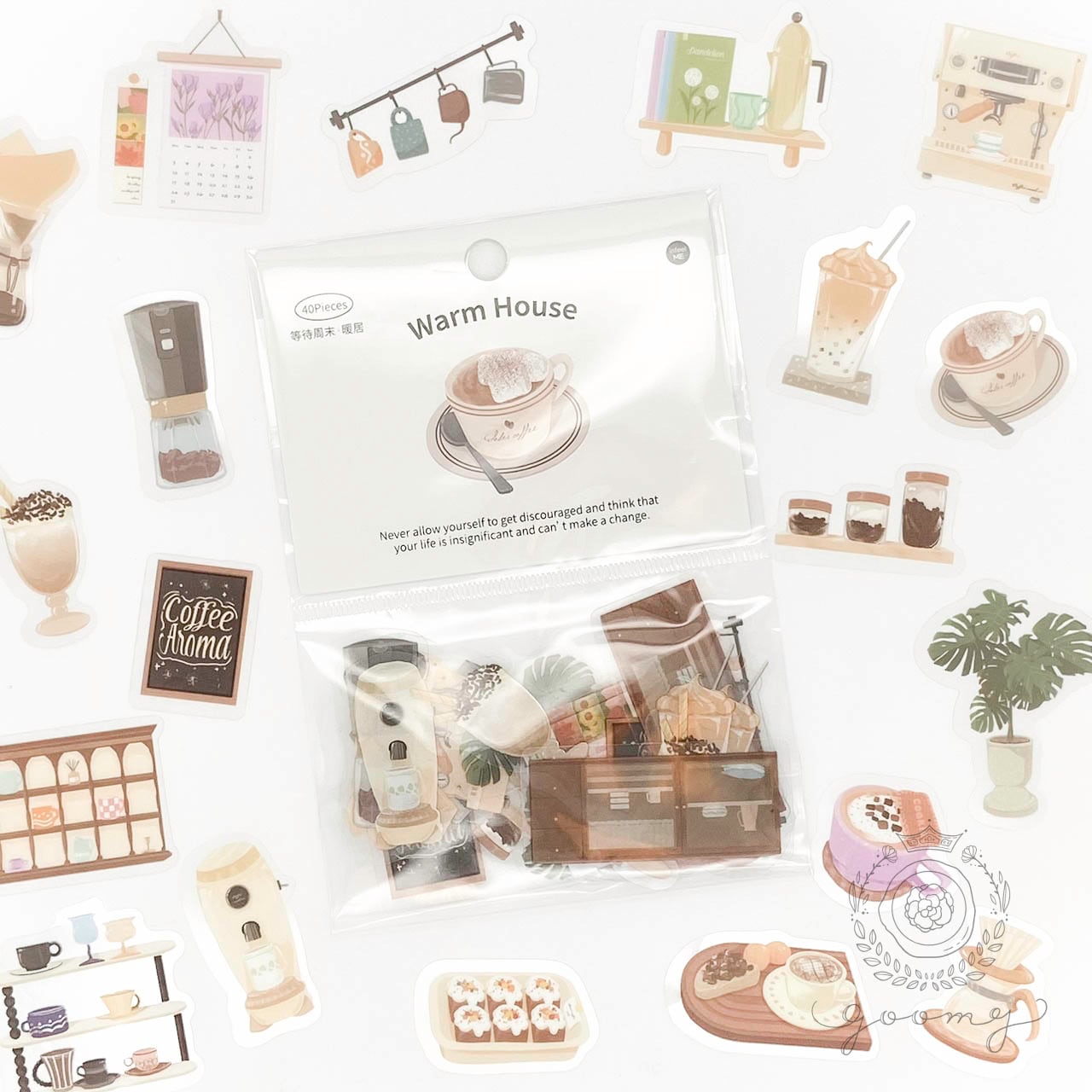 PETクリア素材フレークシール カフェ <S445> | goomy