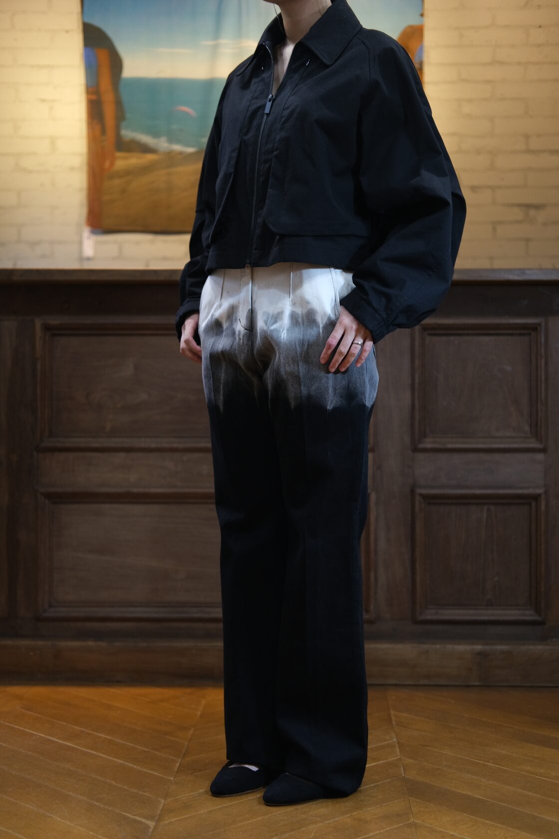 Mame Kurogouchi】Gradient Dye Flare Jeans - black - | Pay ID
