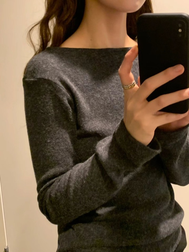 (予約) LIFFEY / Angora boat neck tee 5color