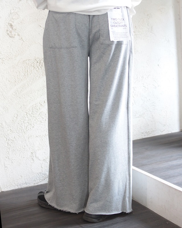 再入荷！！【Select】スウェットカットオフ ワイドパンツ　(250941)