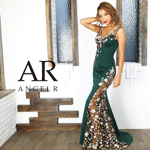 【Angel R】【即納】(S.Mサイズ)[カラーフラワー刺繍デザインタイトロングドレス]AngelR(エンジェルアール)|9833