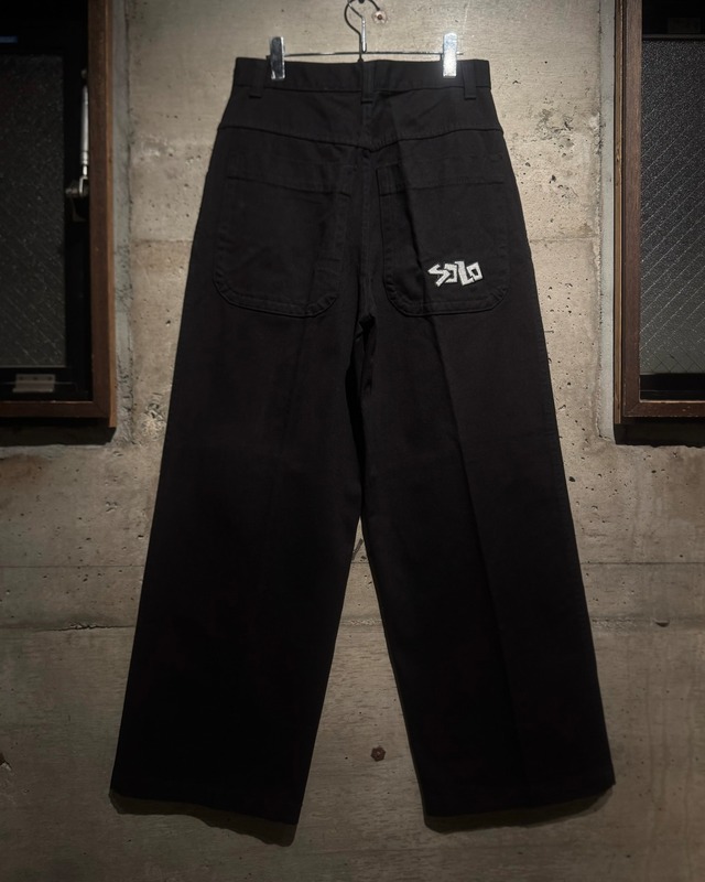 【Caka】“SOLO SEMORE” Rare Super Black Color Vintage Baggy Jeans