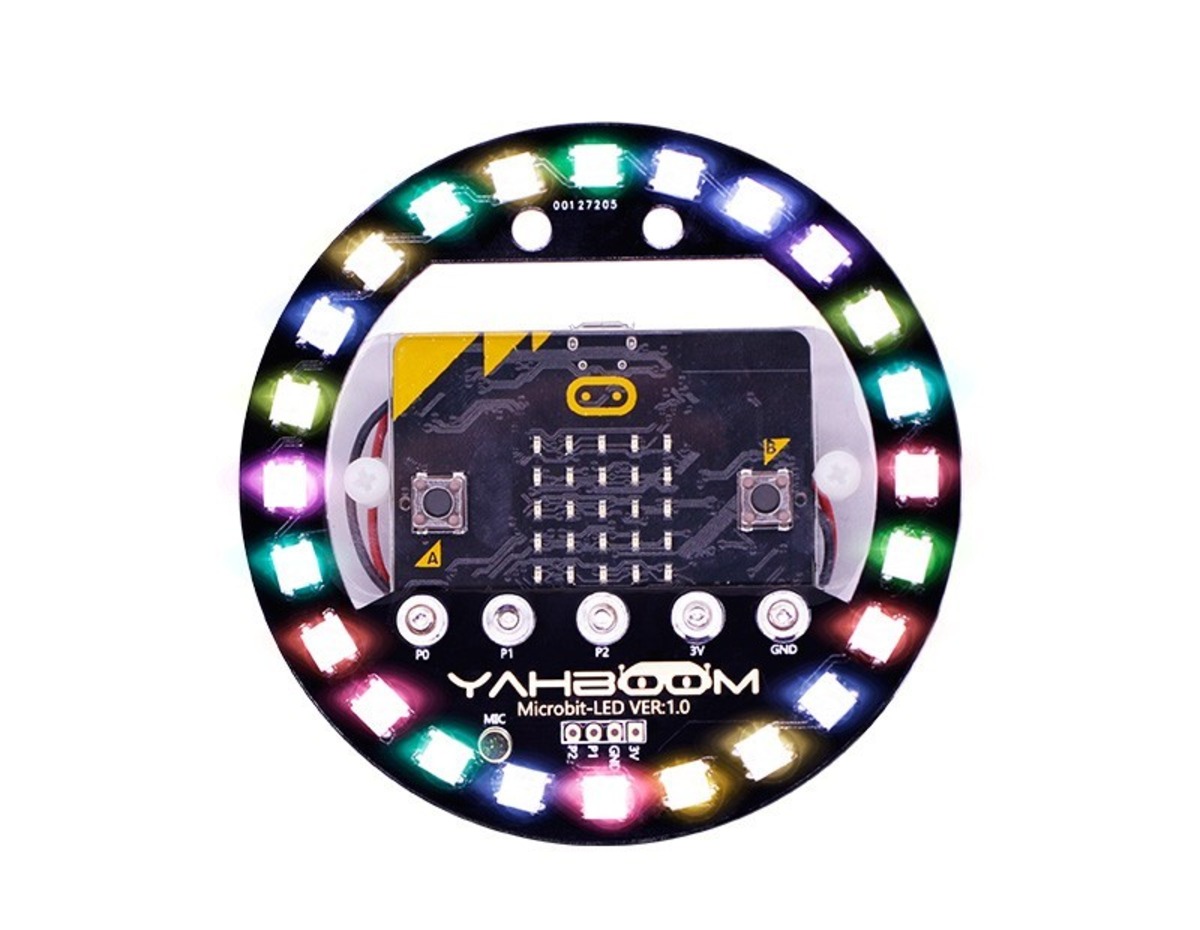 LED halo 24個のリング状フルカラーLEDとマイクがついたmicro:bit拡張ボード | micro:bit教材キット販売 まちんぐショップ  大量注文も御受けします