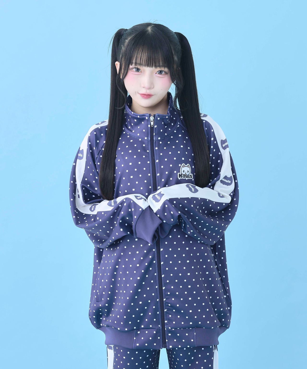 新！柄 ネ申おジャージ参上！(ドットネイビー)
