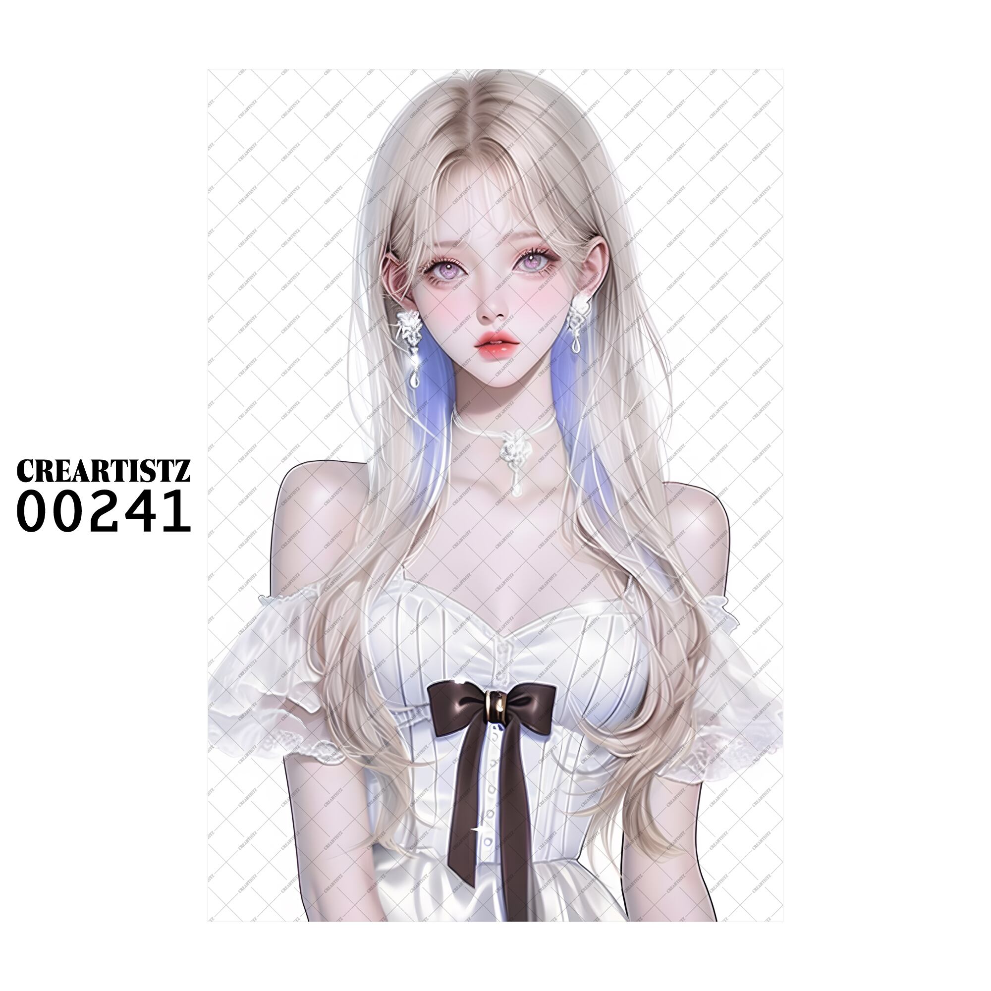 00241 ガール キュート オリジナル ペーパー/ステッカー 4枚セット CREARTISTZ