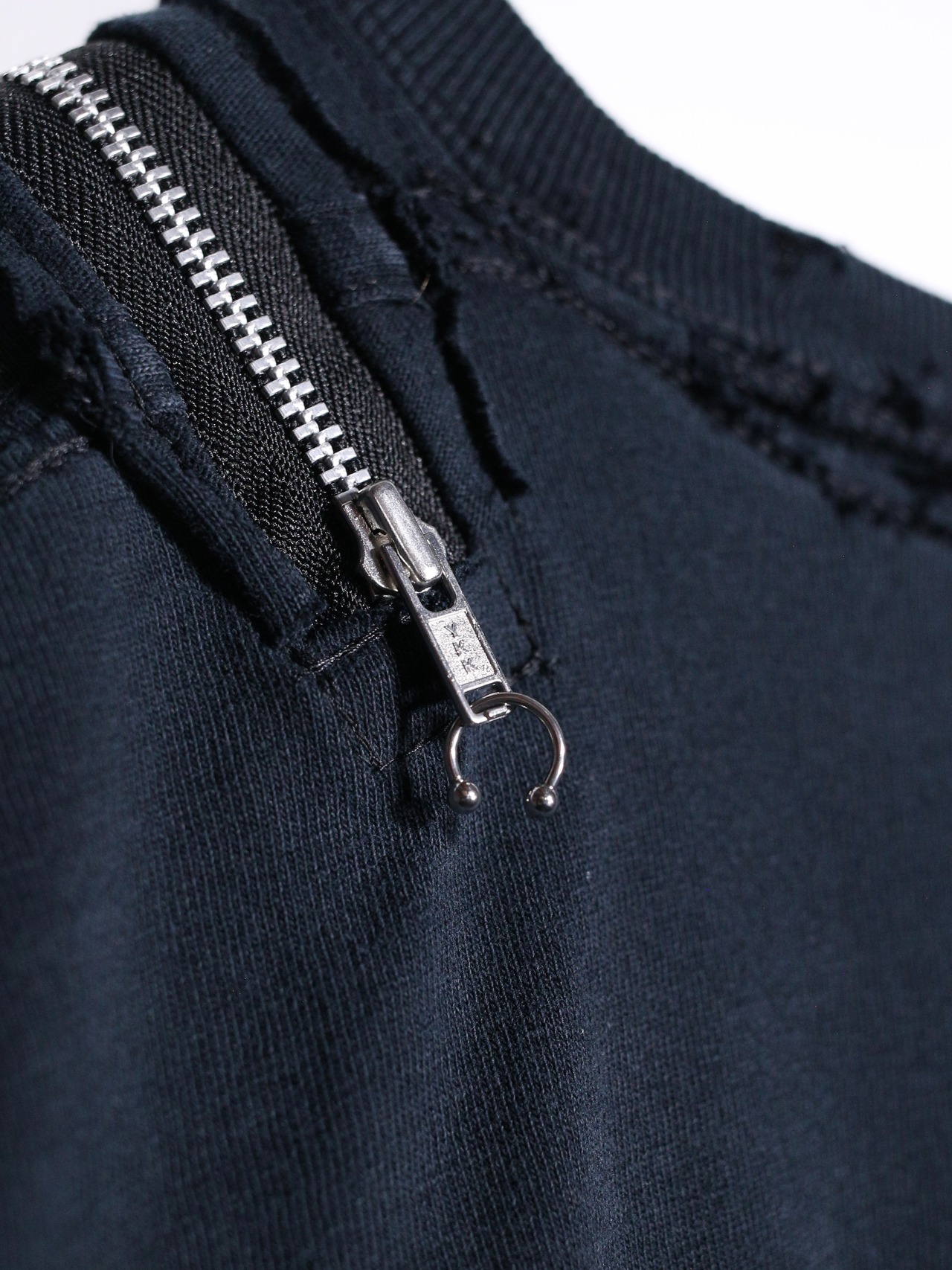 REMAKE / zip and boro custom punk  l/s tee - 17