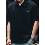 Short Sleeve Zip-Up Polo Shirt ◇2color H0216