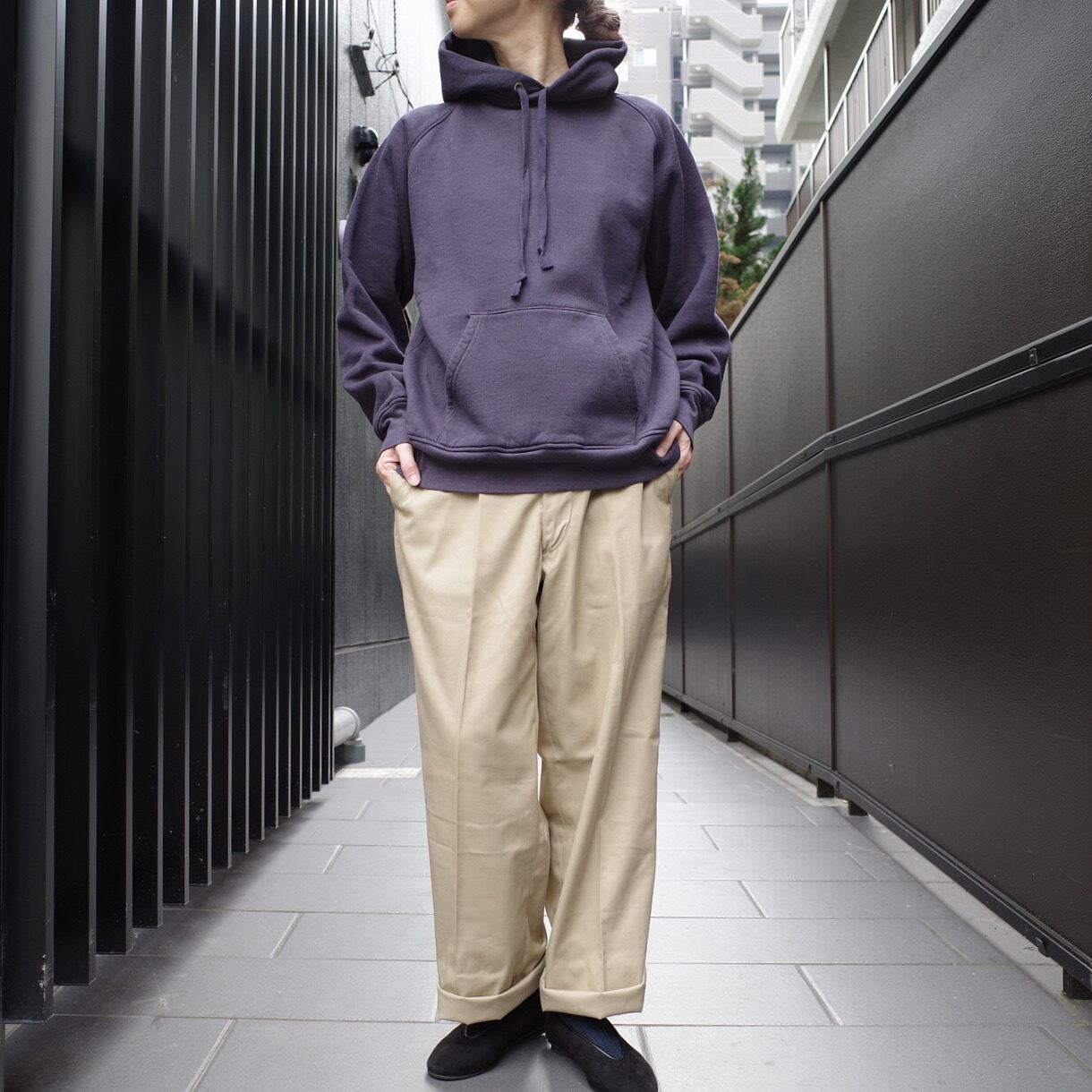 comoli 21AW コットン吊裏毛クルーネック 3 heather gray