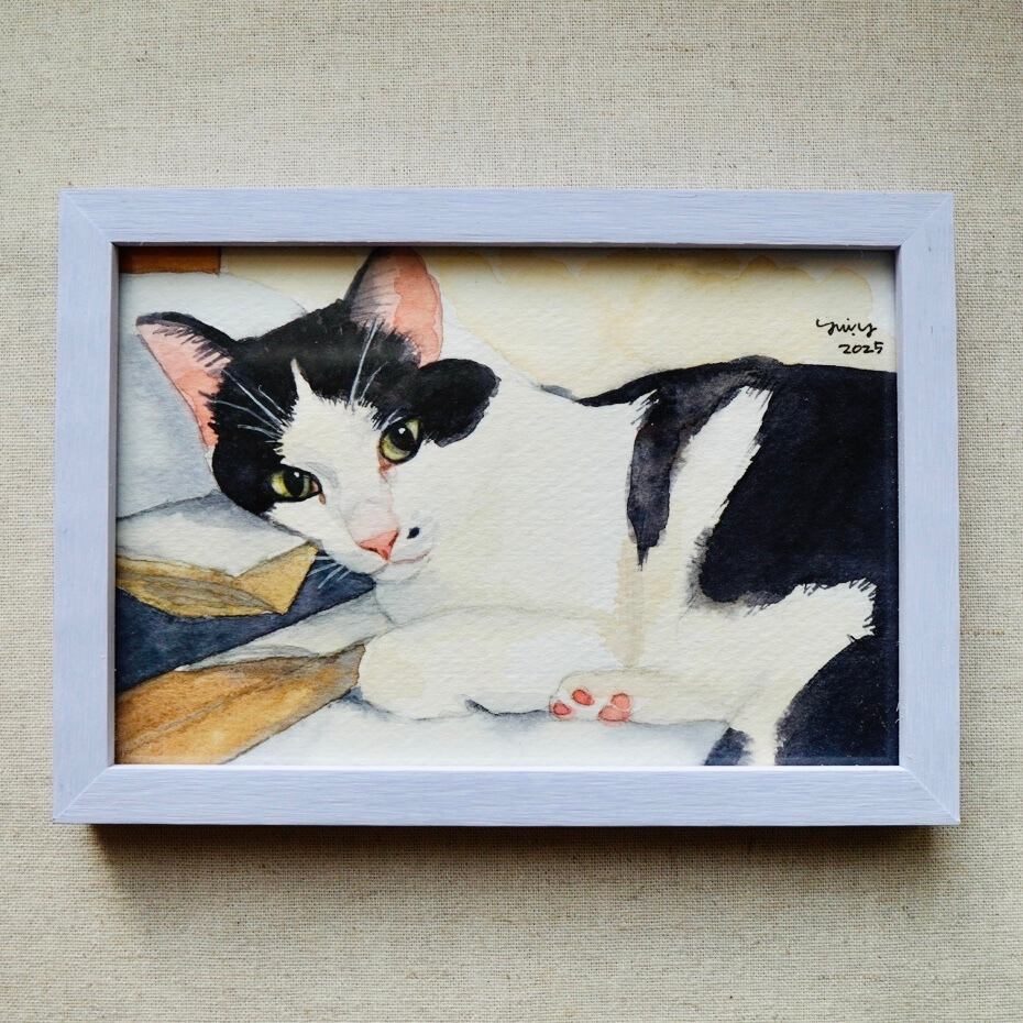 猫の絵 272 水彩画 原画 キジトラ猫 | Forest cat