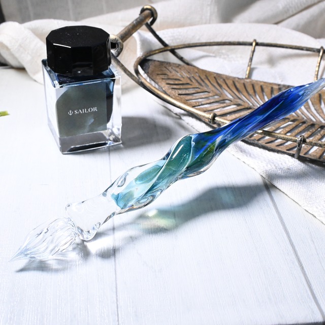 ガラスペン　青　90