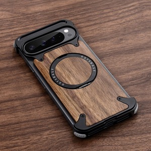 ◆Google Pixel 9 Pro XL◆ Wood × Metal Magnetic Phone Case / ウッド×メタル マグネット スマホケース