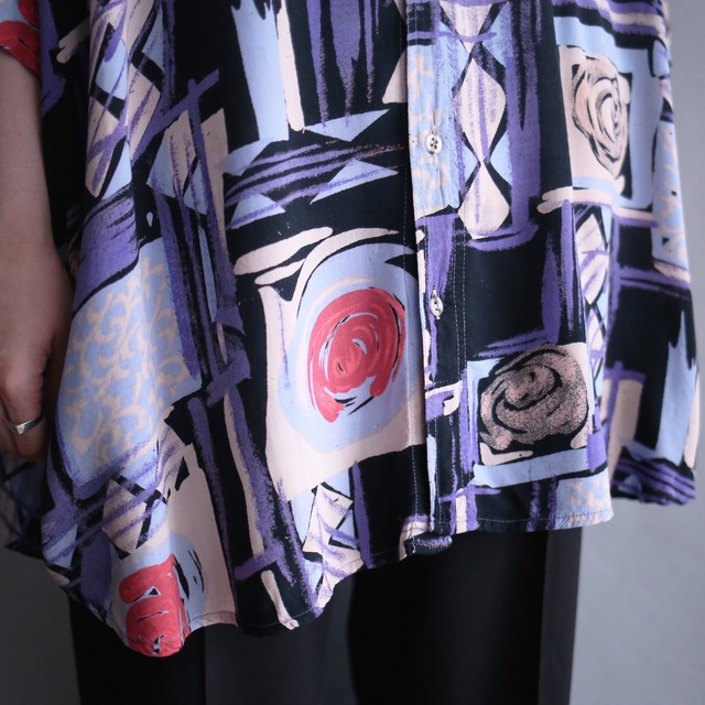 cold coloring art pattern box silhouette loose h/s shirt