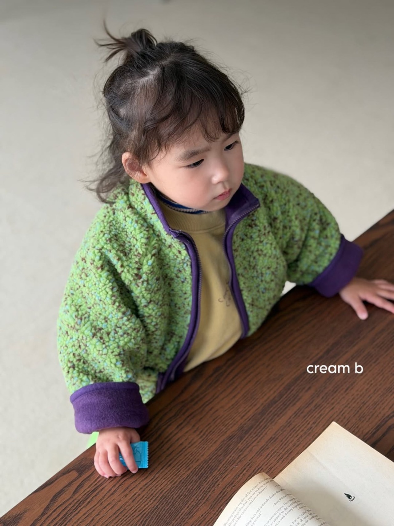 韓国子供服 / 26winter / cream bbang / スクリンクルフワフワジャンパー / キッズ / 冬服 *XS~XL*