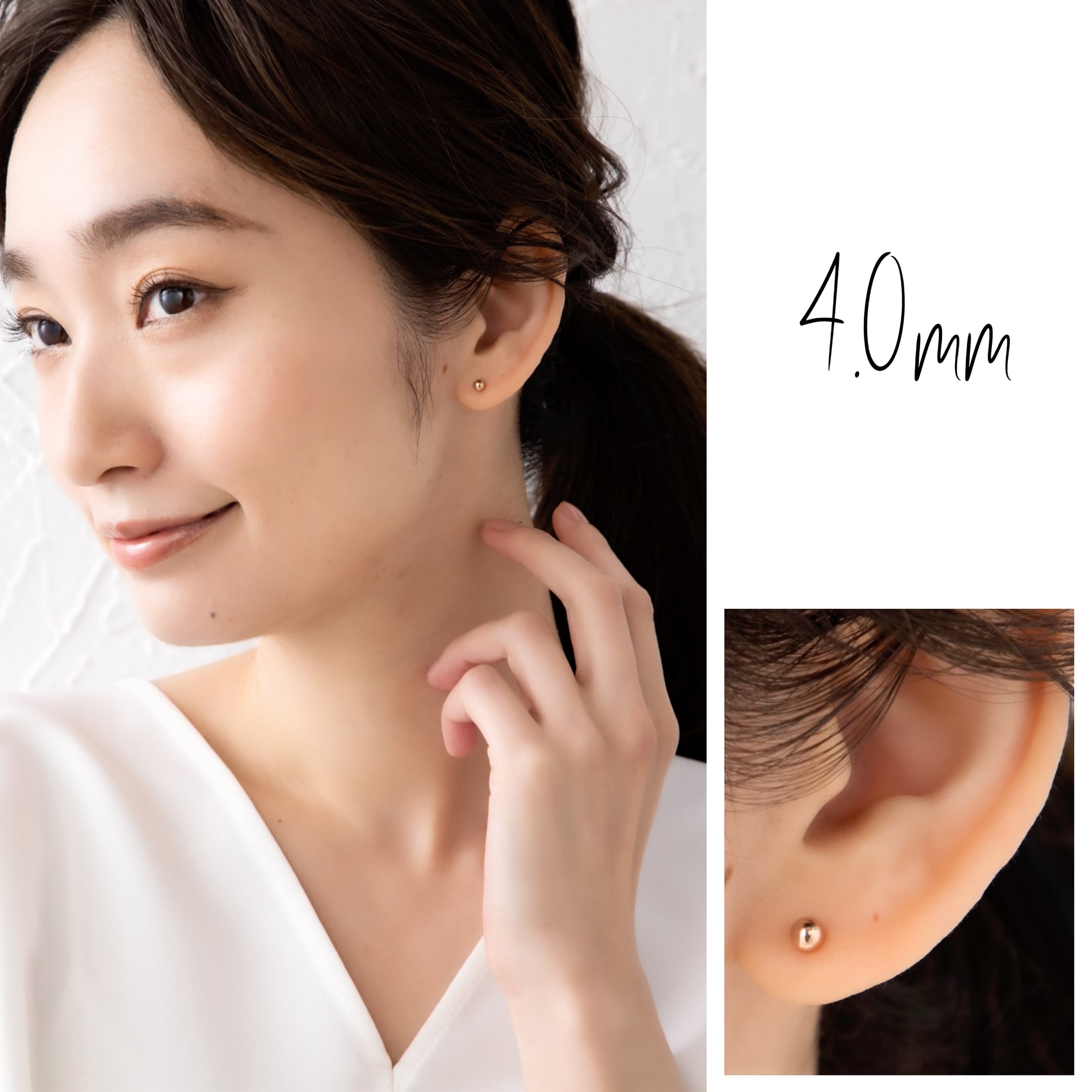 片耳】 つけっぱなし ボール セカンドピアス 日本製 純チタン 太軸