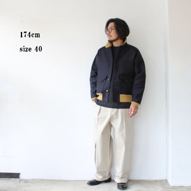 メンズ 新品同様 オルゲイユ Ventile Hooded Jacket ネイビー 40
