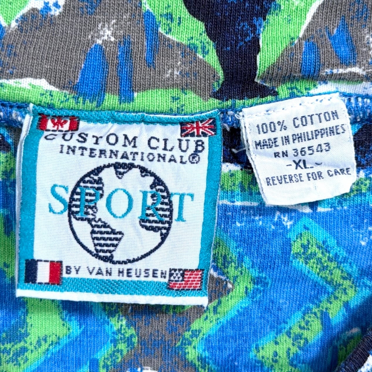 【90s vintage】ロンT ネイティブ柄　短丈　パキスタン製　古着 Men's】 90s ネイティブ柄 ロング丈 Tシャツ / 90年代 古着 ティー