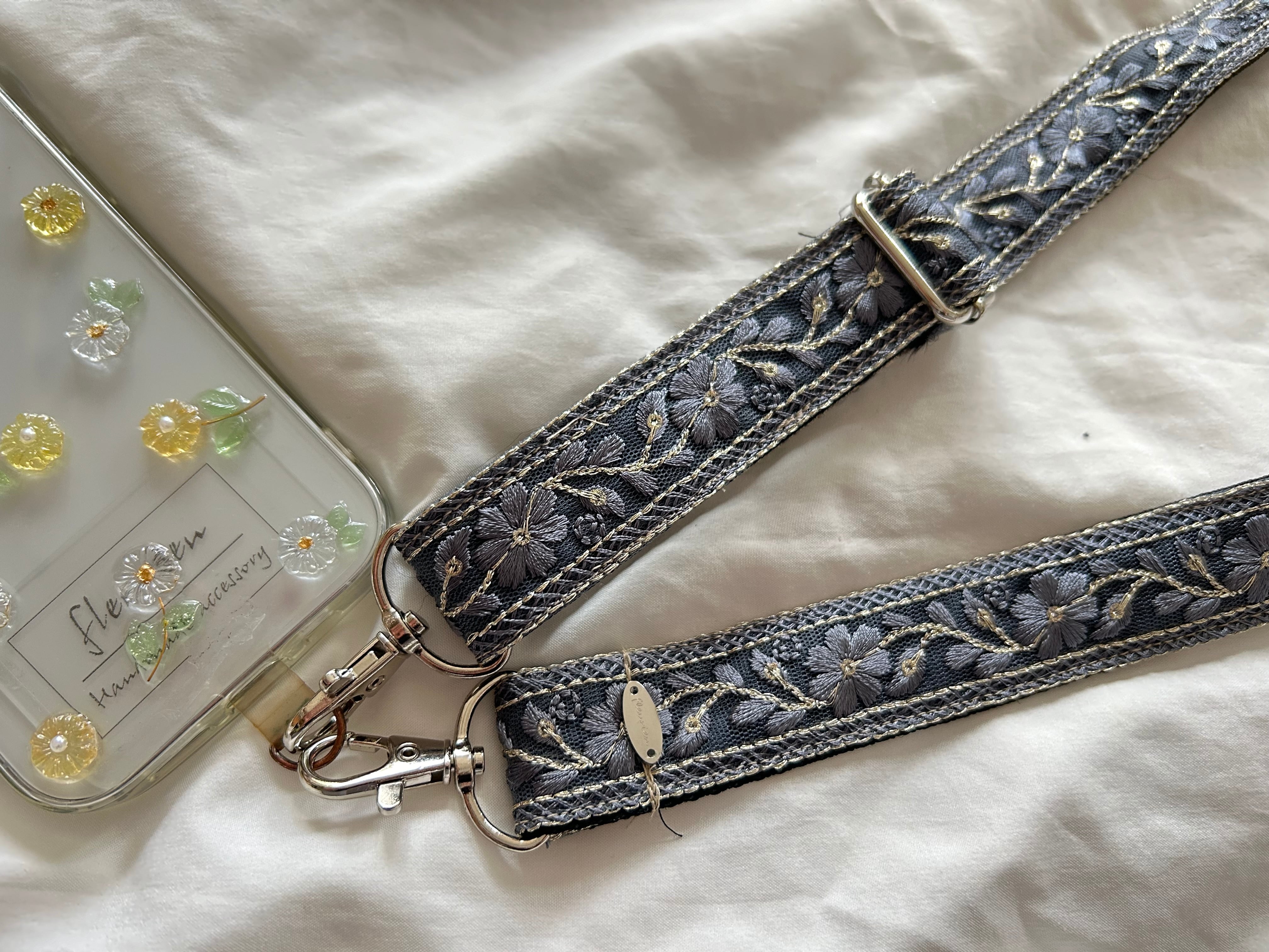 インド刺繍 リボン ショルダーストラップ スマホショルダー スマホ