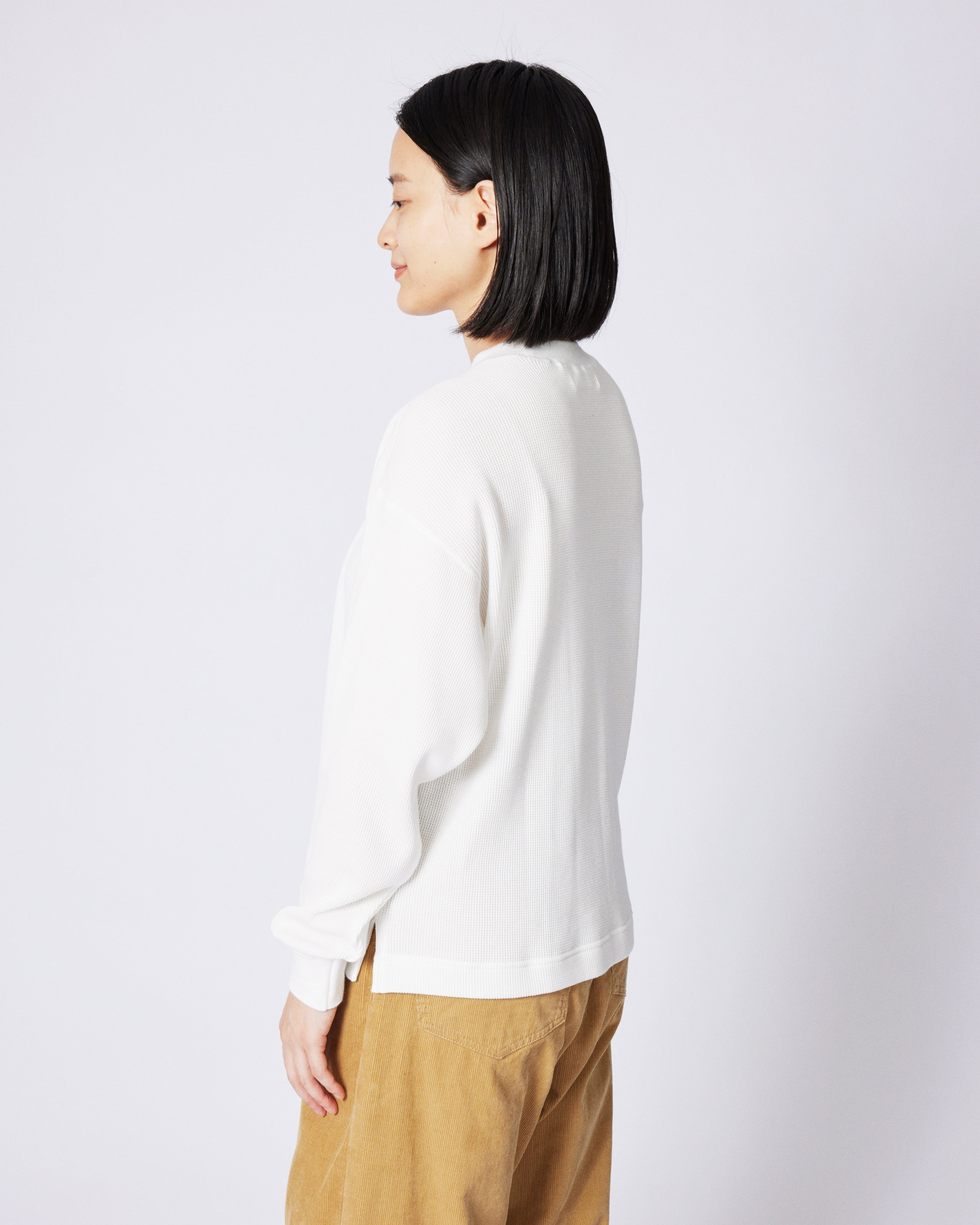 everyone surf knit long sleeve tee shirt (WHITE) | everyone