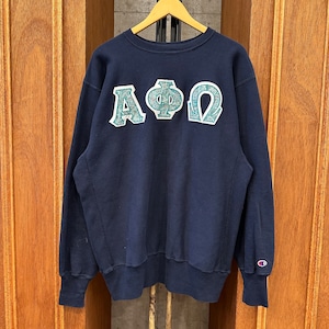 1990's Champion REVERSE WEAVE NAVY LOGO SWEAT XXL ⓼
