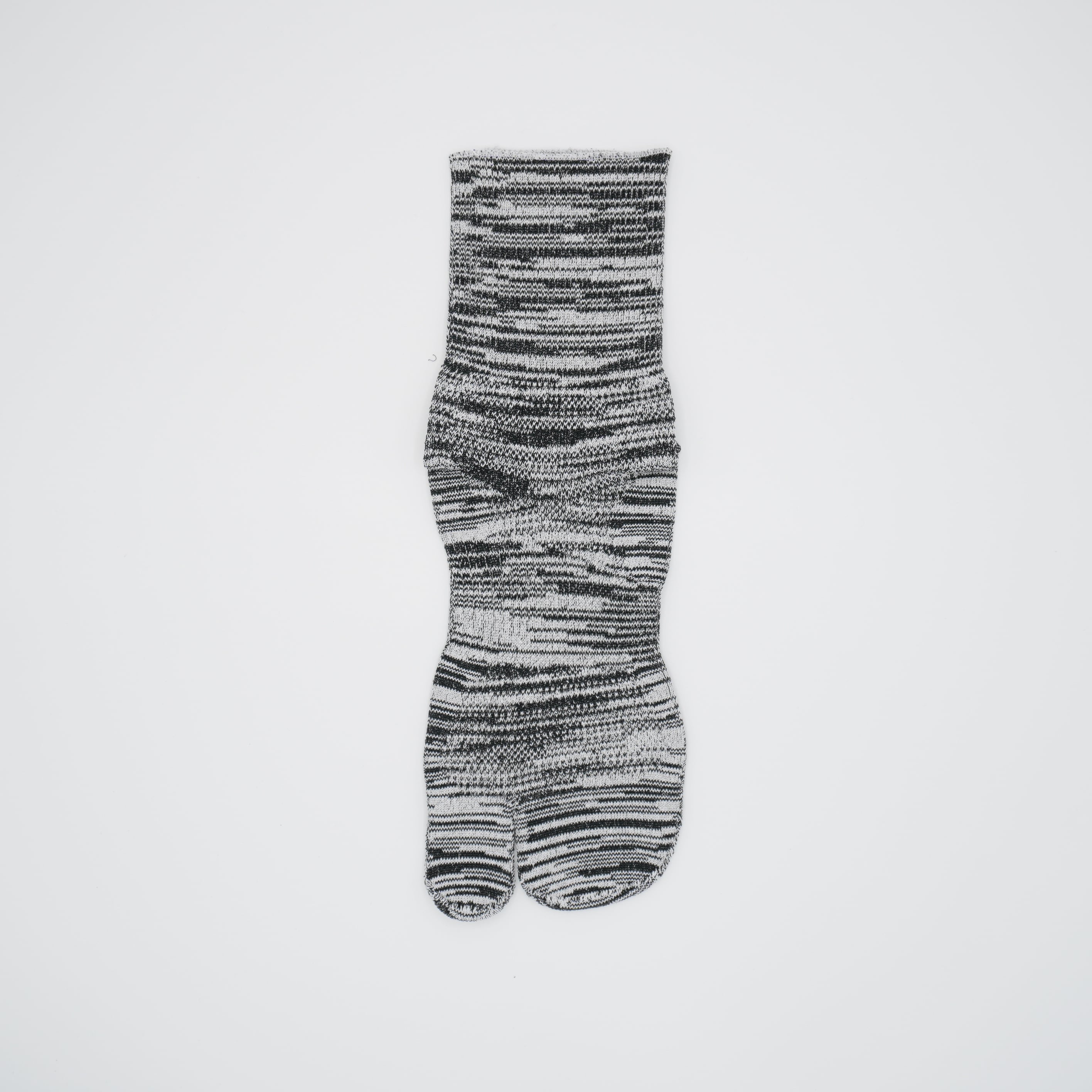 メランジ柄 黒 足袋和紙ソックス レギュラー丈