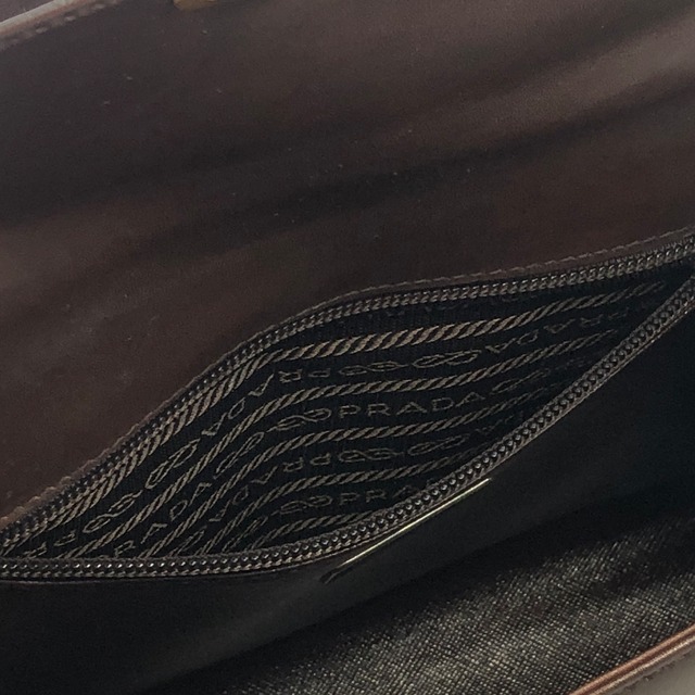 PRADA プラダ  メタルクロージャー レザー 2way ショルダーバッグ ブラウン vintage ヴィンテージ オールド jejvki