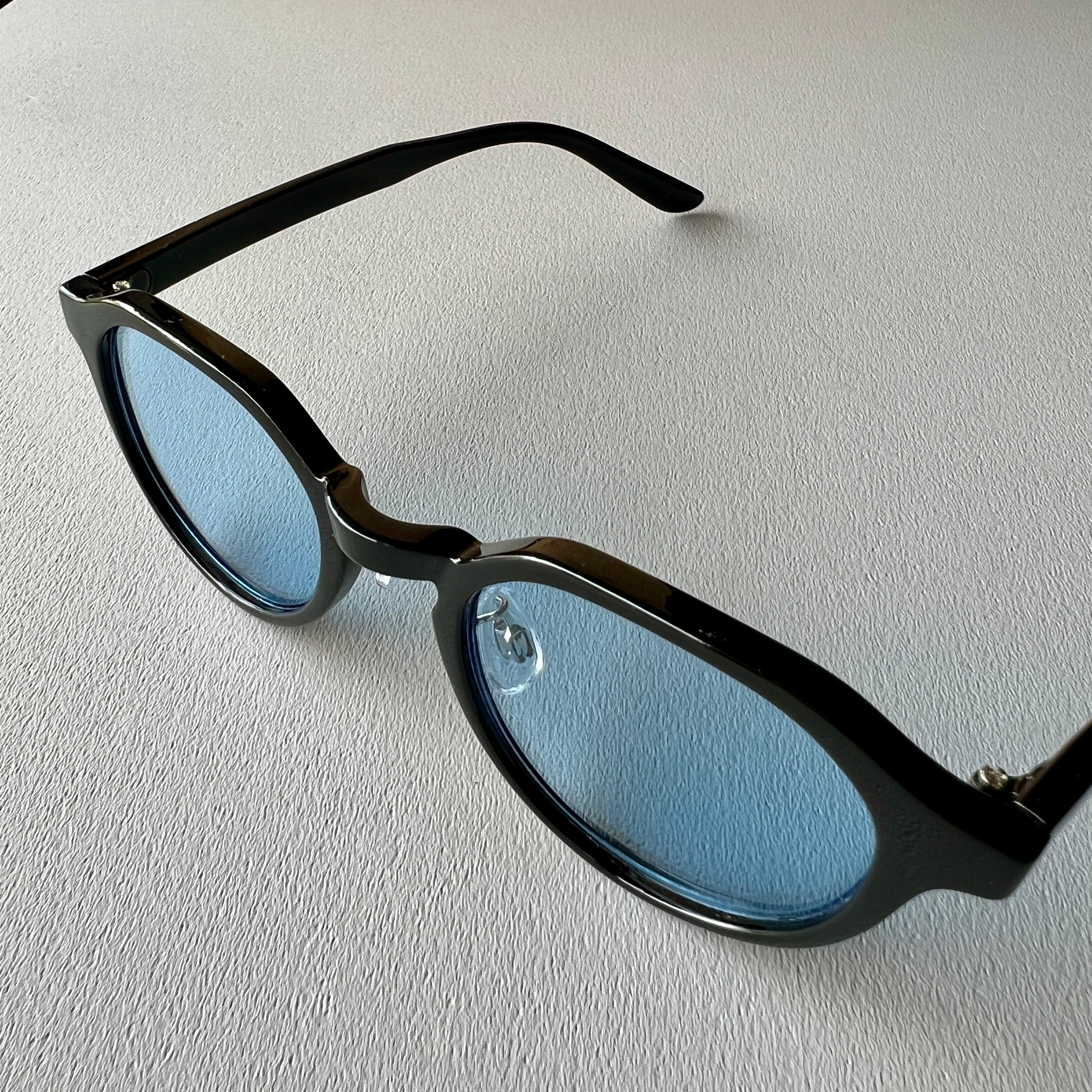 THE DAY SELECT | CROWN PANTO SUNGLASSES | BLACK × L.BLUE