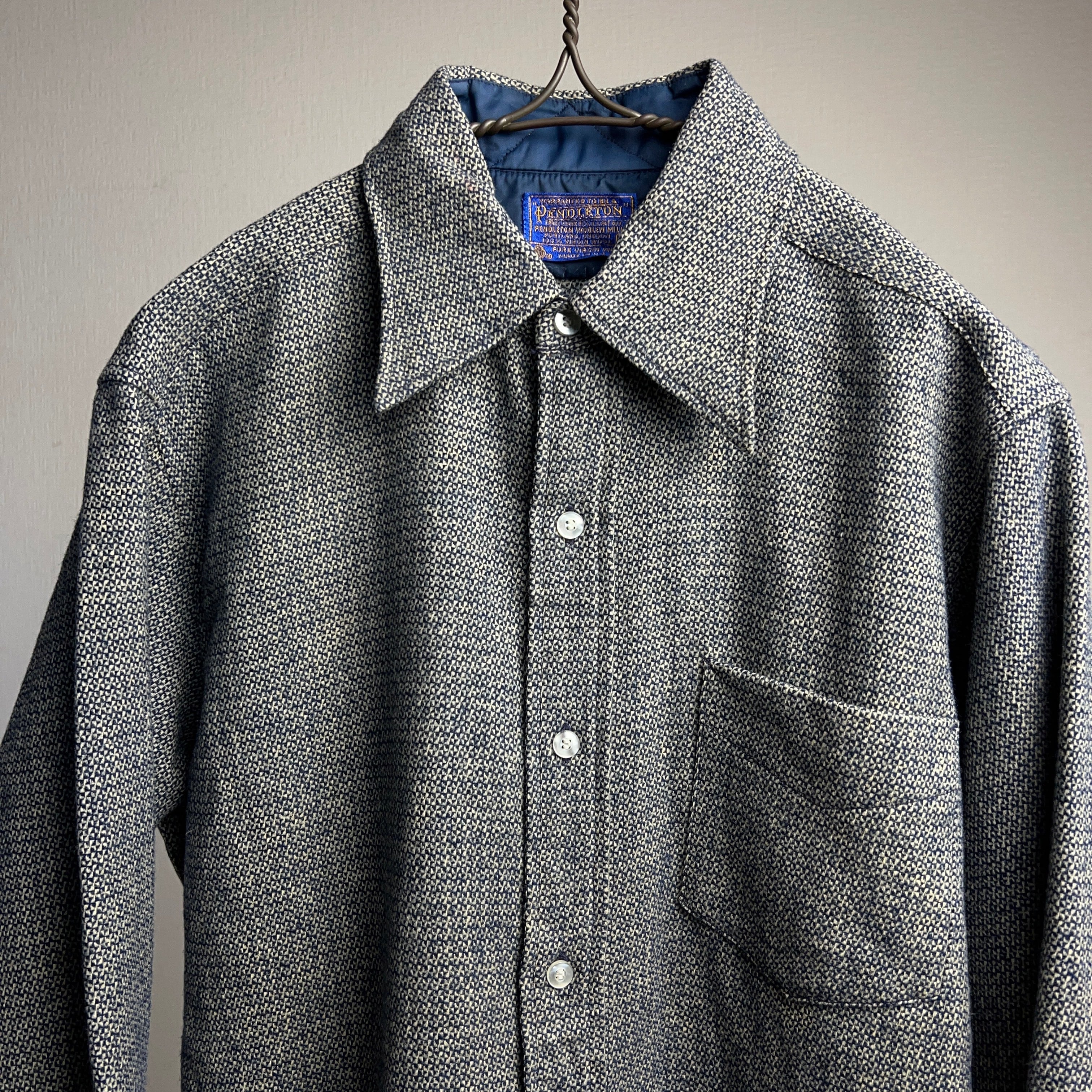 70's~80's “PENDLETON” Wool Shirt SIZE M USA製 70年代〜80年代 ペンドルトン ウールシャツ レア柄 総柄  【0929A28】【送料無料】