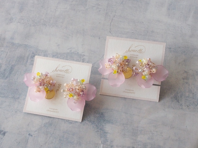 fleur de neige pierce/earring(violet)