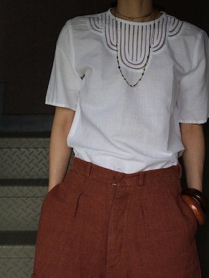 80s cottonlinen blouse